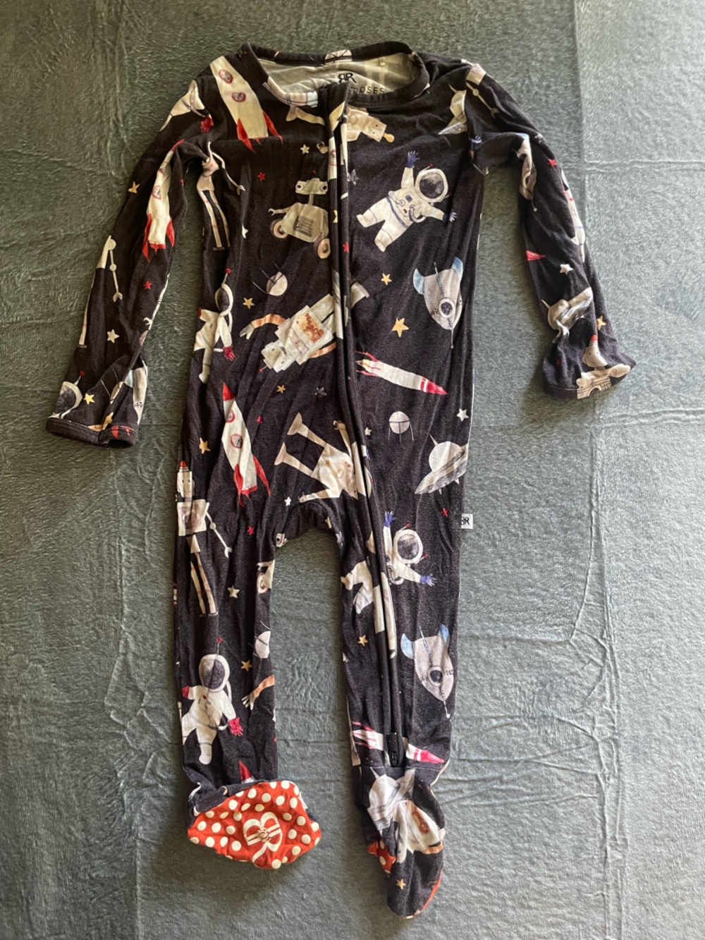 Bins & Roses Bamboo Space Rocket & Astronaut One-Piece Pajamas